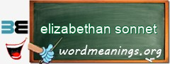 WordMeaning blackboard for elizabethan sonnet